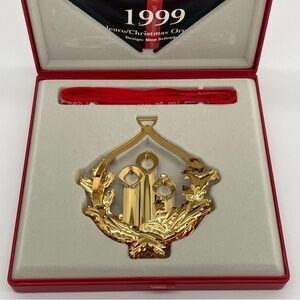 Georg Jensen Gold Plate 1999 Christmas Candles Ornament mobile collection